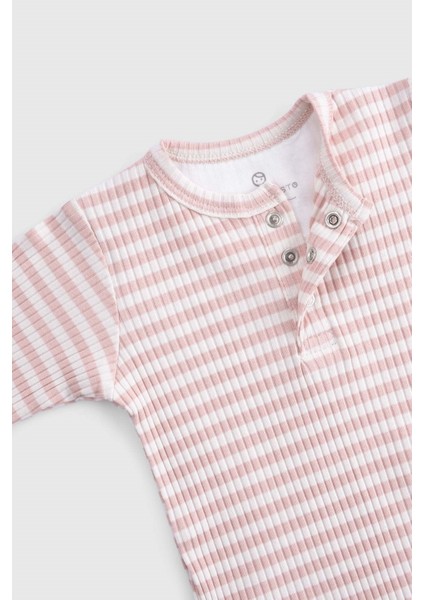 Ayarlanabilir Çıtçıtlı Modal Bebek Body Uzun Kollu Pembe Zıbın indirimleri