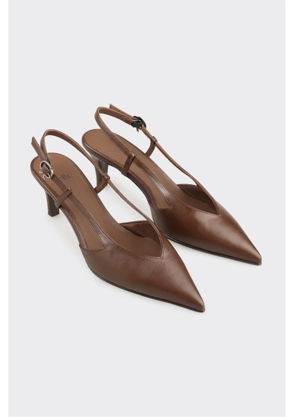 Kahve Deri Kadın Topuklu Ayakkabı fiyatları