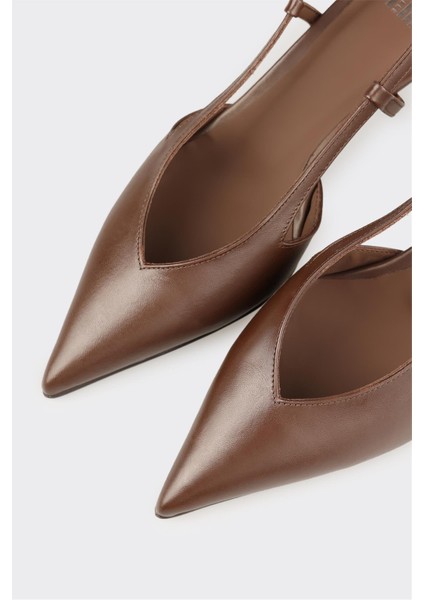 Kahve Deri Kadın Topuklu Ayakkabı fırsatları