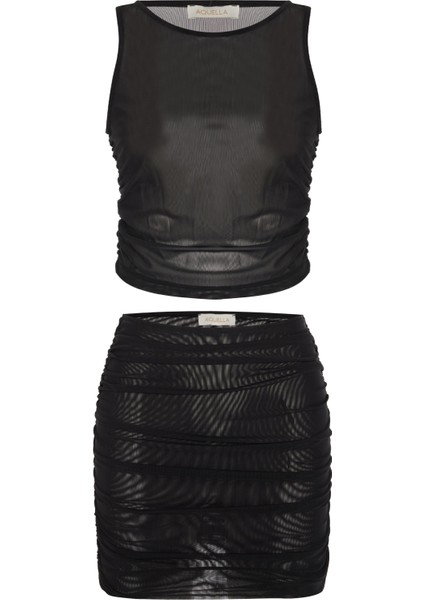 Çok Renkli Bluz-Etek Ikili Takım