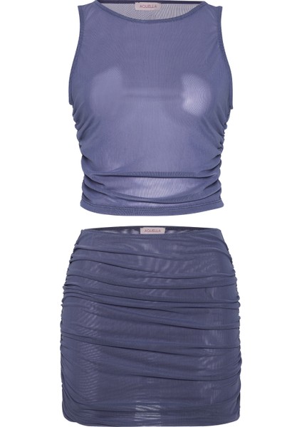 Çok Renkli Bluz-Etek Ikili Takım