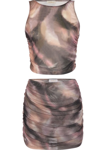 Çok Renkli Bluz-Etek Ikili Takım