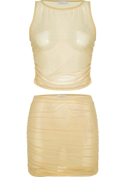 Çok Renkli Bluz-Etek Ikili Takım