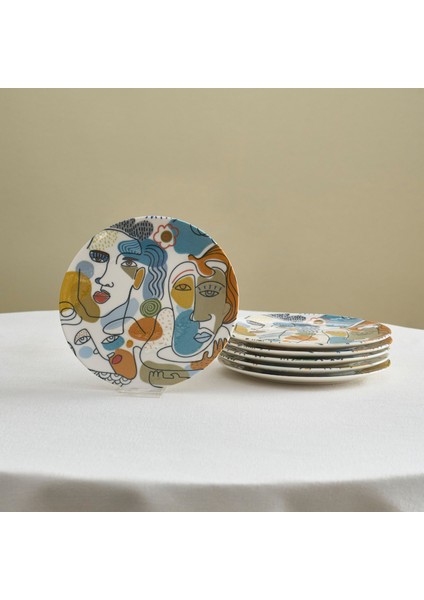 Feliz 6 Parça Porselen Pasta Seti 19 cm