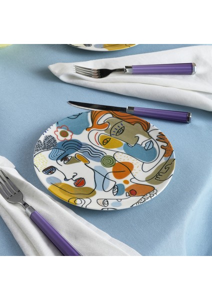 Feliz 6 Parça Porselen Pasta Seti 19 cm modelleri