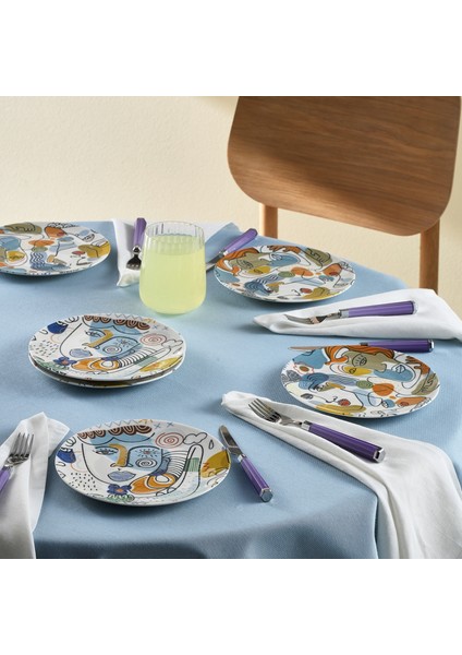 Feliz 6 Parça Porselen Pasta Seti 19 cm