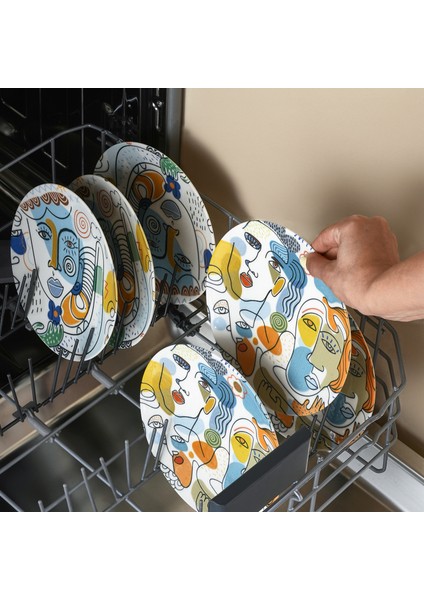 Feliz 6 Parça Porselen Pasta Seti 19 cm