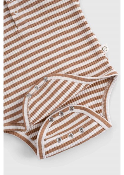 Ayarlanabilir Çıtçıtlı Modal Bebek Body Uzun Kollu Kahverengi Zıbın indirimleri