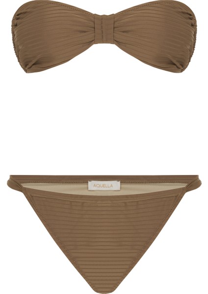 Dokulu Vizon Straplez Bikini