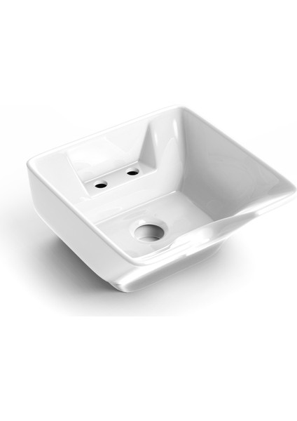 Seramik Kuaför Lavabosu 57 cm Beyaz Bayan Kare Yıkama Başlığı