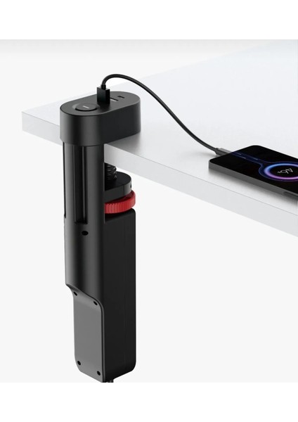 3x Priz 2x USB 1x Type-C Girişli Priz Masa Kenar Sıkıştırmalı Priz Masaüstü Montaj Akım Koruma Prizi