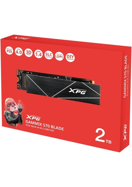XPG Spectrix S70 RGB 2TB 7400/6800 Mb/s PCI-E 4.0 NVMe SSD - AGAMMIXS70B-2T-CS fiyatları