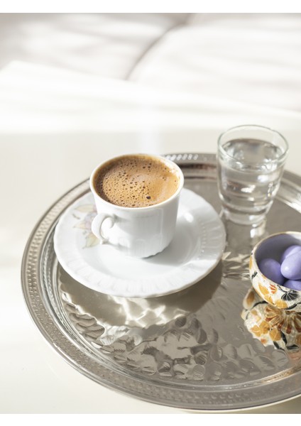 Bakır Tepsi Mini Yuvarlak Tek Kişilik Gümüş Renk fiyatları