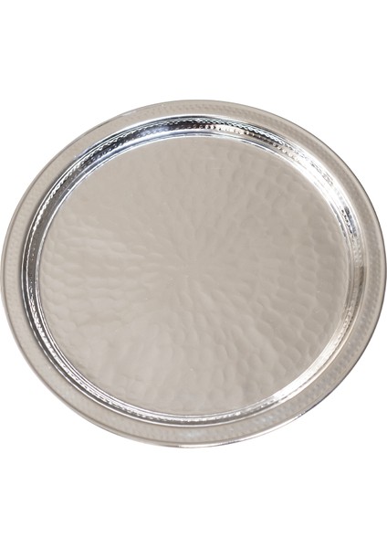 Bakır Tepsi Mini Yuvarlak Tek Kişilik Gümüş Renk modelleri