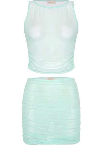 Çok Renkli Bluz-Etek Ikili Takım