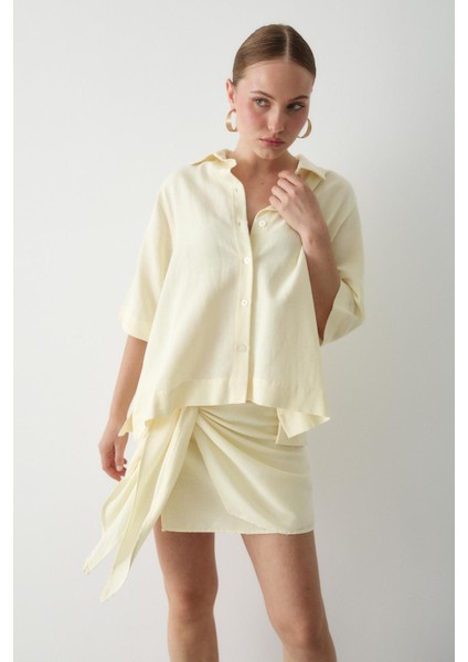 Sarı Bağlama Detaylı Etek Gömlek Takım fiyatları
