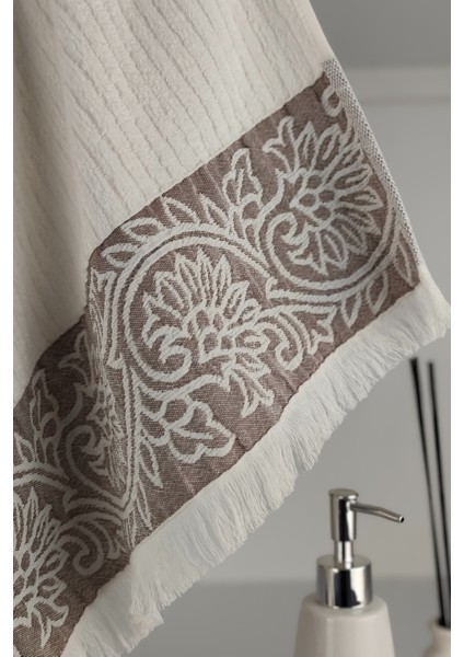 Bambu Banyo Havlusu - Püsküllü & Ekstra Yumuşak & Süper Emici - 70X140 cm - Ekru