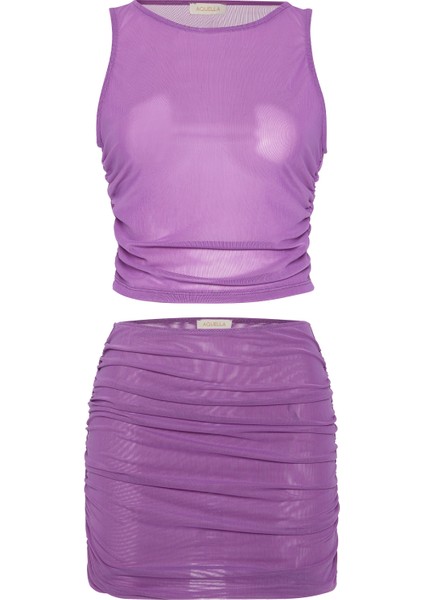 Çok Renkli Bluz-Etek Ikili Takım