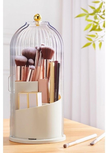 House By House 360 Glow Vitrin Şeffaf Fırçalık ve Şeffaf Mücevherat Üçlü Set modelleri