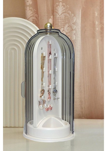 House By House 360 Glow Vitrin Şeffaf Fırçalık ve Şeffaf Mücevherat Üçlü Set fırsatları