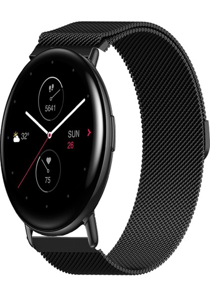 Amazfit Zeppe ile Uyumlu Kordon Hasır Metal Örgü Mıknatıslı Milano Kayış