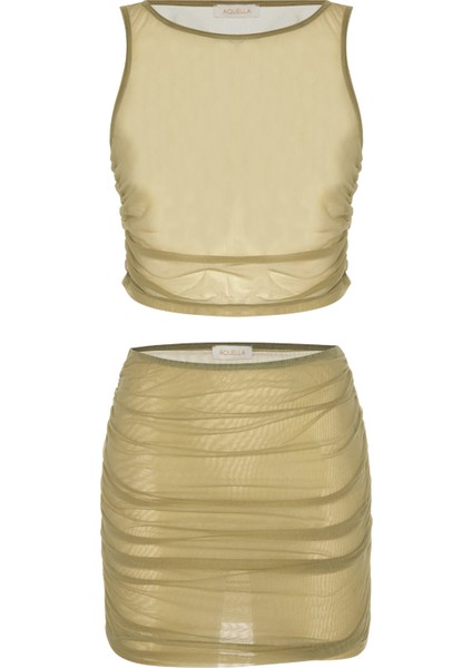 Çok Renkli Bluz-Etek Ikili Takım