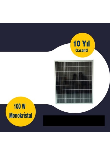 100 Watt Monokristal Güneş Paneli