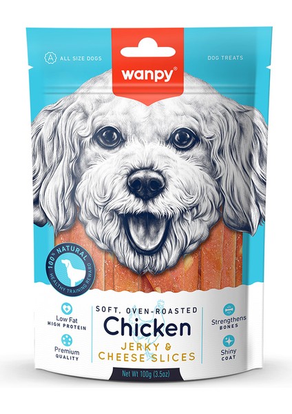 Yumuşak Tavuk & Peynir Dilimleri 100g Köpek Ödülü