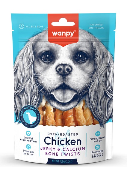 Kalsiyumlu Gerçek Tavuk Sargı Köpek Ödülü 100 gr