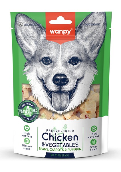 Köpek Dondurularak Kurutulmuş Tavuk&Sebze 40g