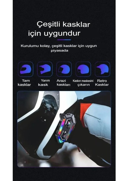Avantaj Paketi Motorsiklet Kask Interkom Kulaklık ve Kask Telefon Tutucu Aparatı Rgb Kask Kulaklığı fırsatları
