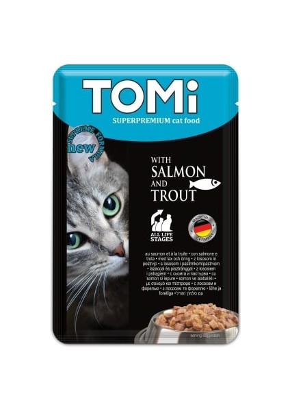 Kedi Somon & Alabalık Pouch Mama 100gr