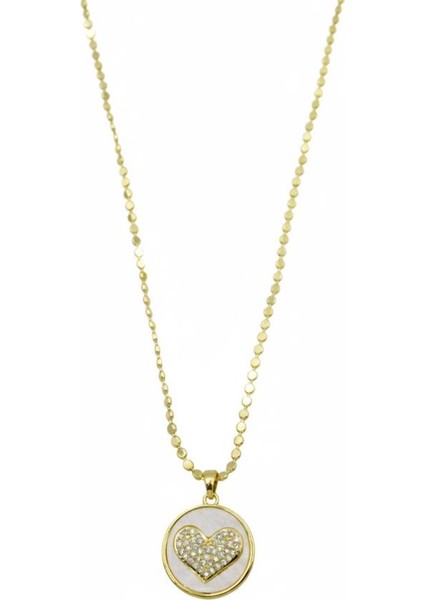 Ezme Zincir Kalp Kolye - Altın