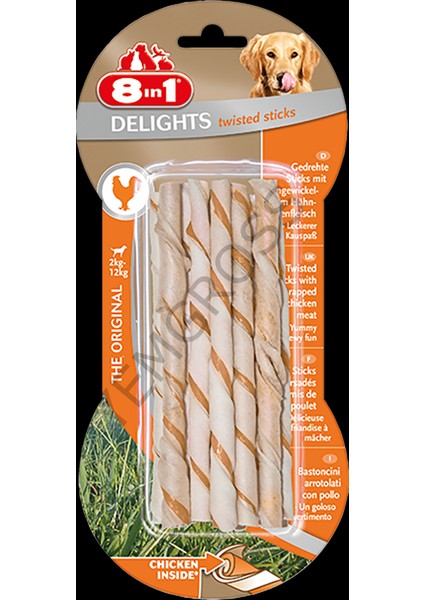 Delights Bones Köpekler İçin Twisted Sticks 10 Lu