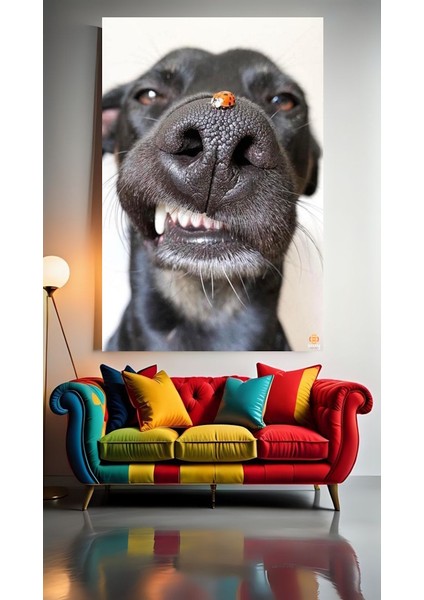 Şirin Köpek V11 Ev Duvar Salon Güzellik Salonu Ofis Dükkan Dekarasyon Kanvas Tablo