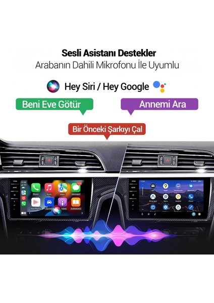 Kablosuz Carplay Android Auto Kabloludan Kablosuza Çevirici USB ve Type-C Adaptör