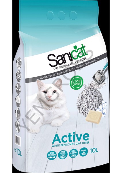 Clumping White Active Marsilya Sabunlu Kedi Kumu 10l fiyatları