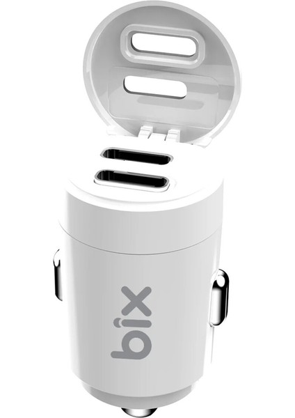 BXCC65C 65W Çift Portlu Type-C Araç Şarj Aleti Apple iPhone & Android & Notebook Mini Araç Içi Şarj Cihazı