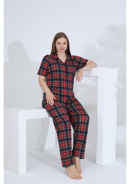 Angelique Bambu Kısa Kol Önden Düğmeli Kadın Pijama Takımı 22007 modelleri