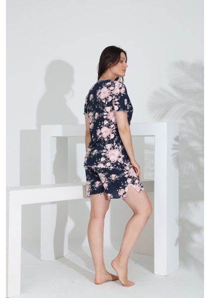 Angelique Bambu Kumaş Kısa Kol Dantel Detaylı Kadın Şort Takım 22069 fırsatları