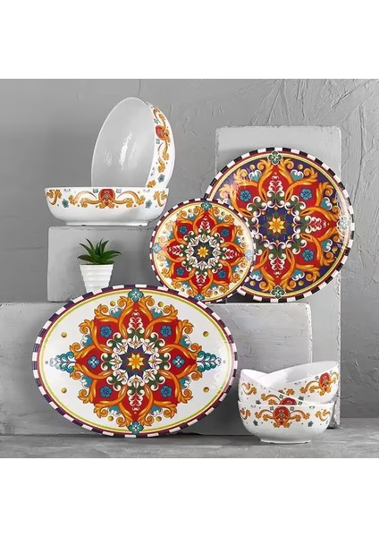 11945.CW.COR - Tilda Cordoba Yuvarlak Tabak 45 Cm, Thermoset Melamin fiyatları