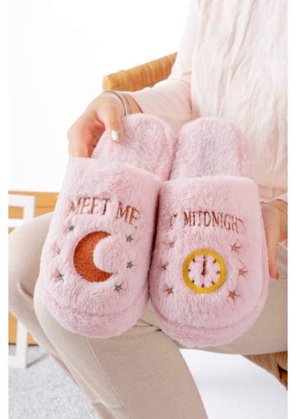 Peluş Gece Gündüz Kadın Ev Terliği Peluş Ev Terliği Misafir Terliği Bohça Terliği