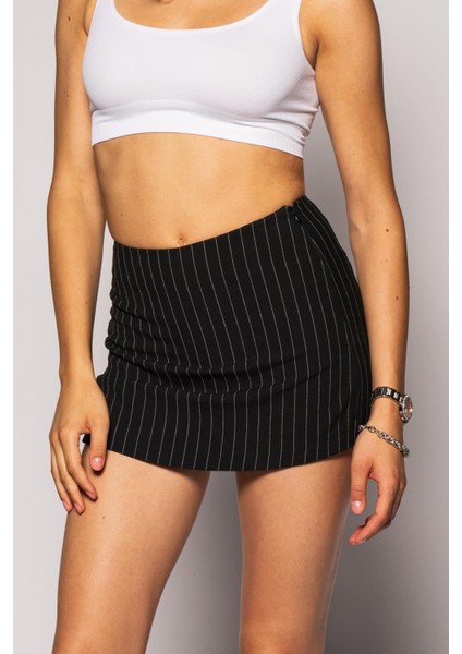 Kadın Siyah Çizgili Şort Etek fiyatları