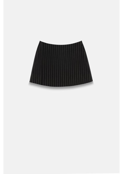 Kadın Siyah Çizgili Şort Etek indirimleri