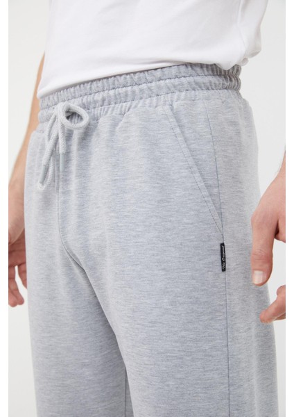 Gri Relaxed Fit Bisiklet Yaka Sweatshirt Düz Paça Erkek Eşofman Takımı fırsatları