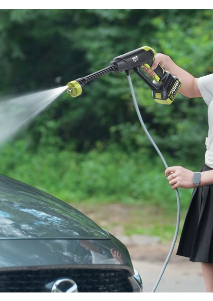 7CW01 Akülü Şarjlı Yüksek Basınçlı Araç ve Bahçe Yıkama Tabancası | Çift Akülü Fırçasız Motorlu Basınçlı Su Tabancası (20 Bar)