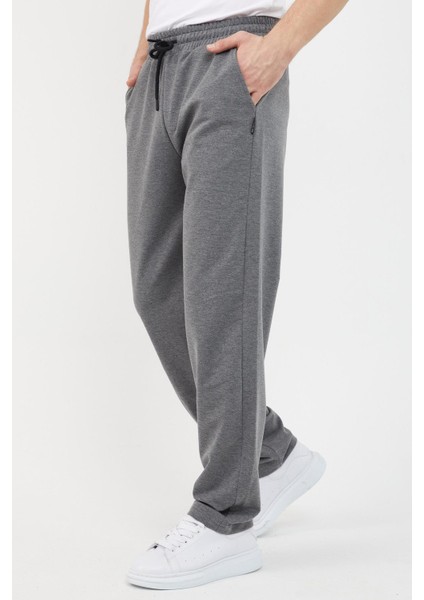 Antrasit Relaxed Fit Bisiklet Yaka Sweatshirt Düz Paça Erkek Eşofman Takımı fiyatları