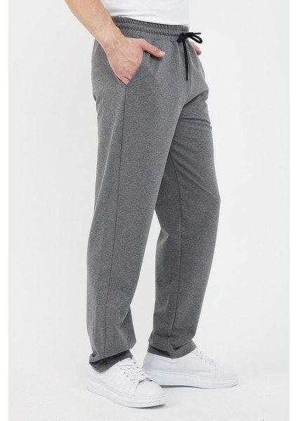 Antrasit Relaxed Fit Bisiklet Yaka Sweatshirt Düz Paça Erkek Eşofman Takımı modelleri