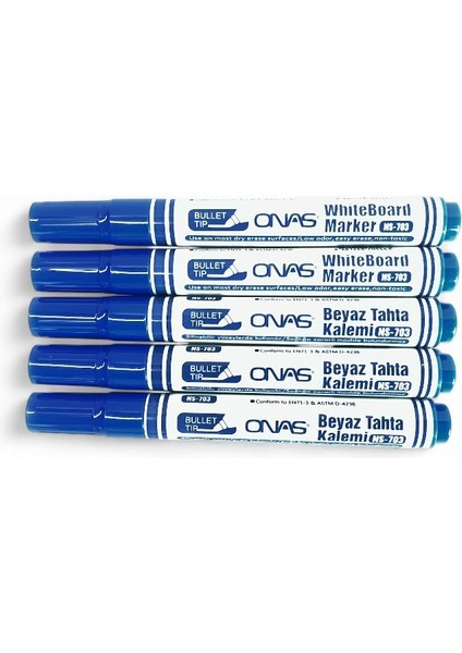 Mikro NS-703 Yuvarlak Uç Beyaz Yazı Tahta Kalemi Mavi 12 Li Set fırsatları