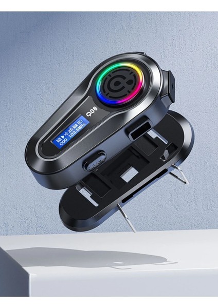 Motorsiklet Kask Interkom Kulaklık Rgb Işık LCD Ekranlı Bluetooth 5.3 Çift Telefon Bağlantı fiyatları